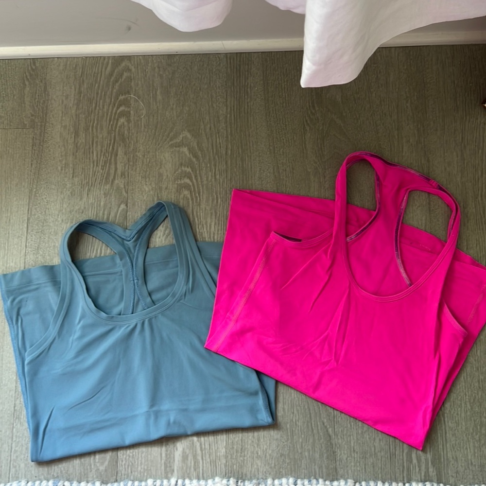 TWO LULUMEON WOMENS YOGA COOL RACERBACK TANK TOPS - SELLING TOGETHER!